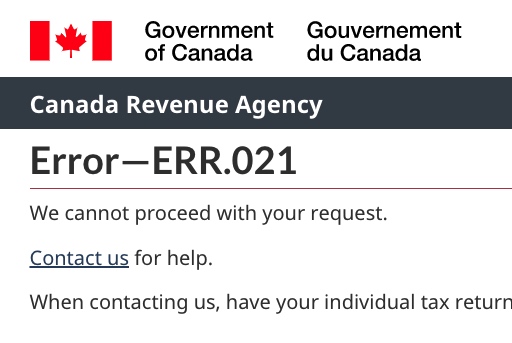 My CRA Error ERR.021