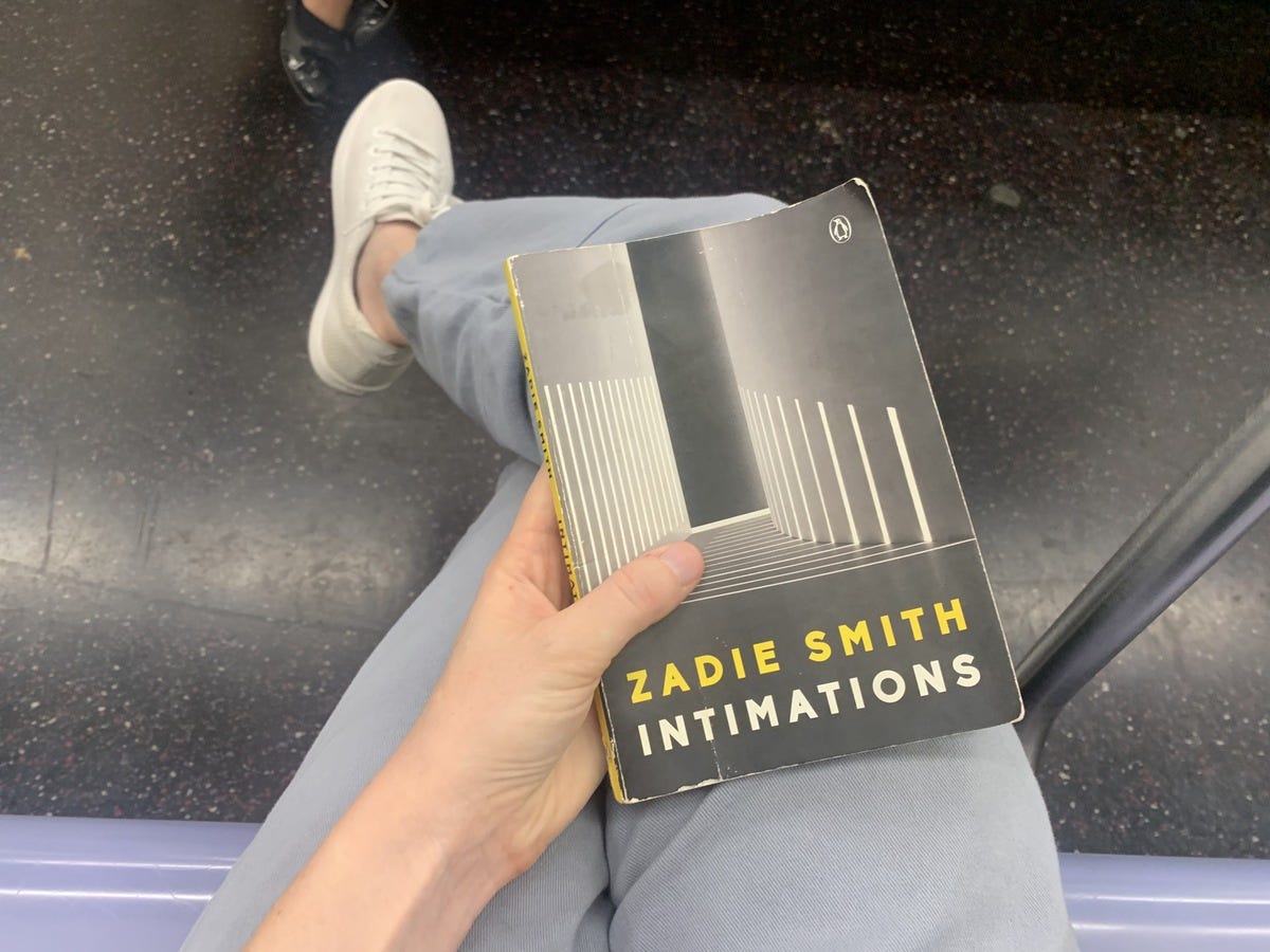 A copy of "Intimations" by Zadie Smith