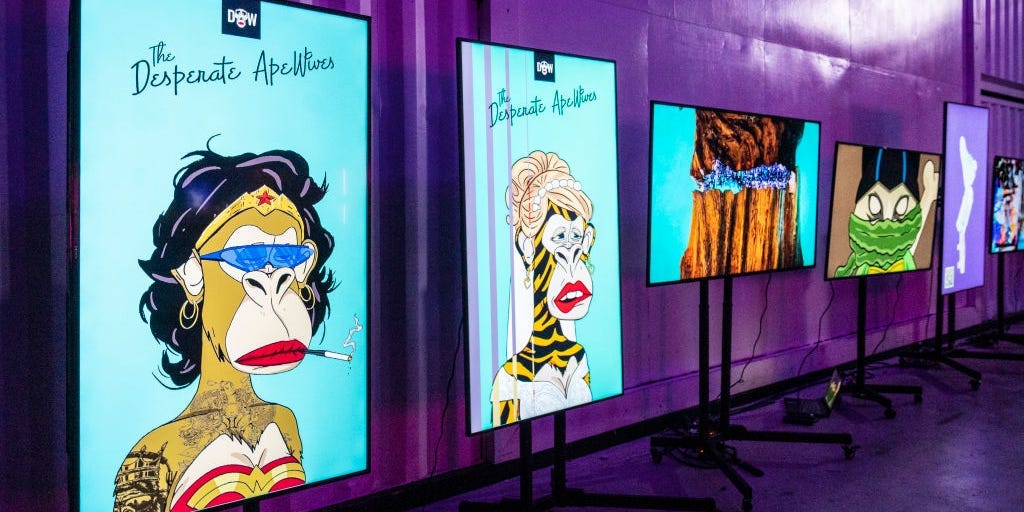 The Desperate ApeWives NFT collection on display at #0XGenesis