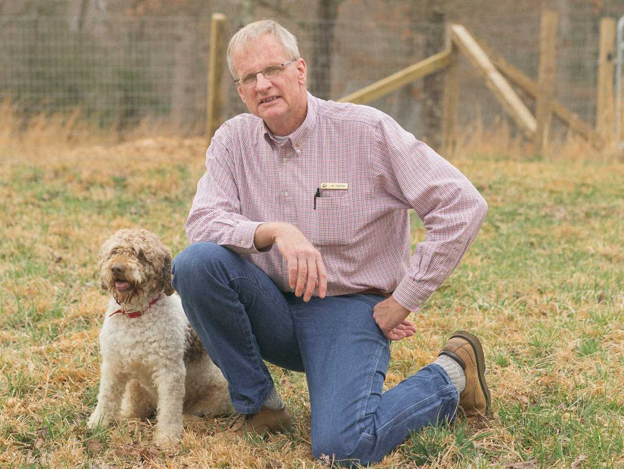 Jim Sanford with one of his Lagotto Romagnolo truffle dogs   Blackberry Farm