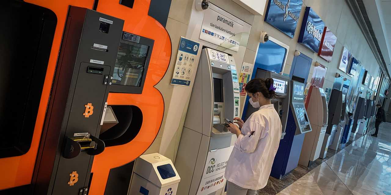 Crypto bitcoin ATM symbol