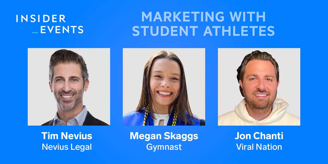 Insider events panelists, from left: Nevius Legal's Tim Nevius, Gymnast and graduate student at the University of Florida Megan Skaggs, and Viral Nation's Jon Chanti.