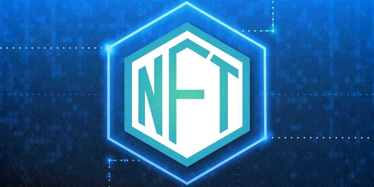 NFT Logo on glowing technology background