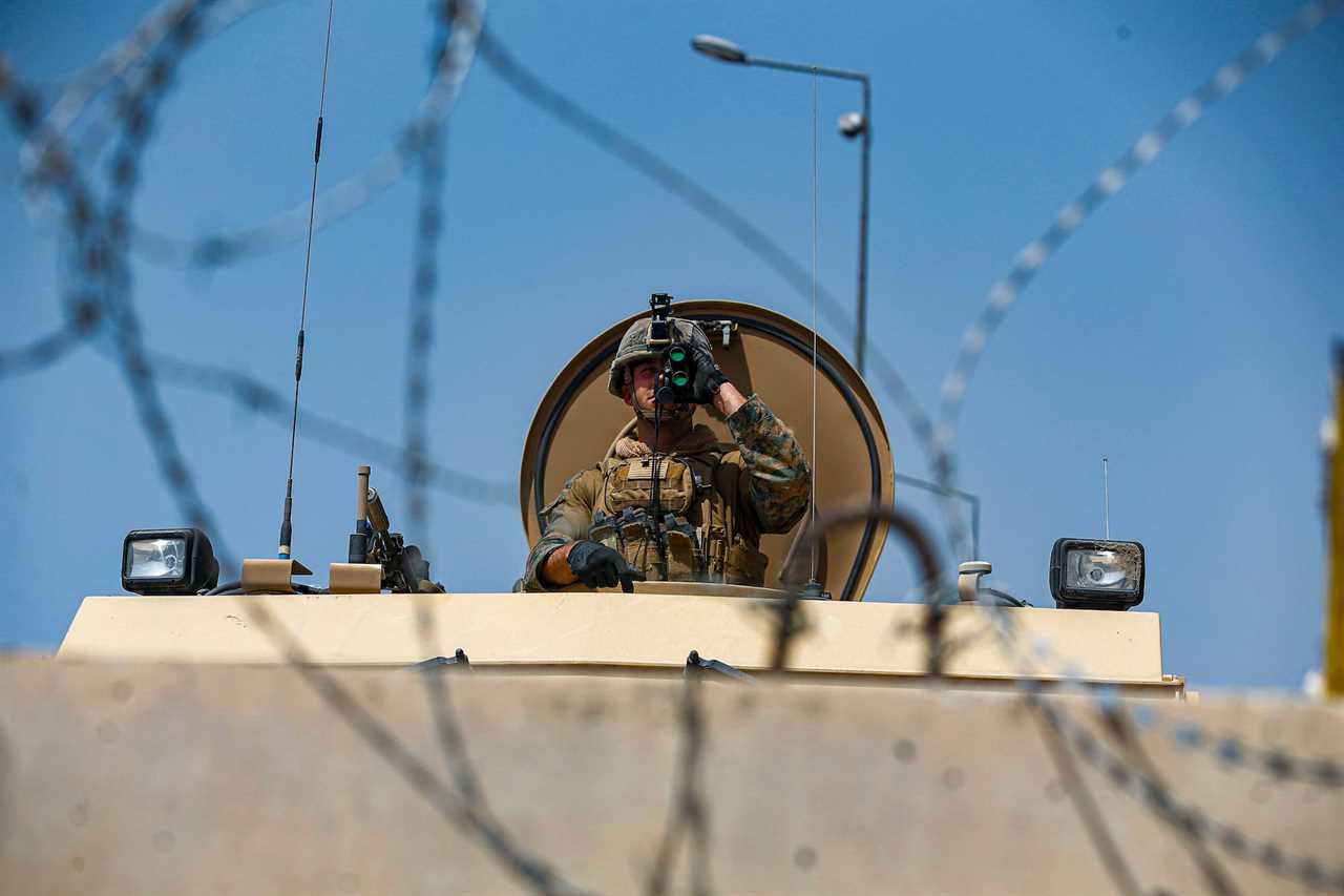 US Marine during Kabul Afghanistan evacuation