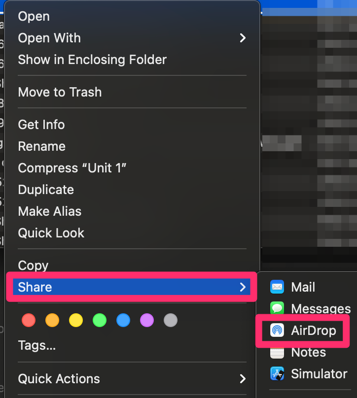 airdrop mac menu