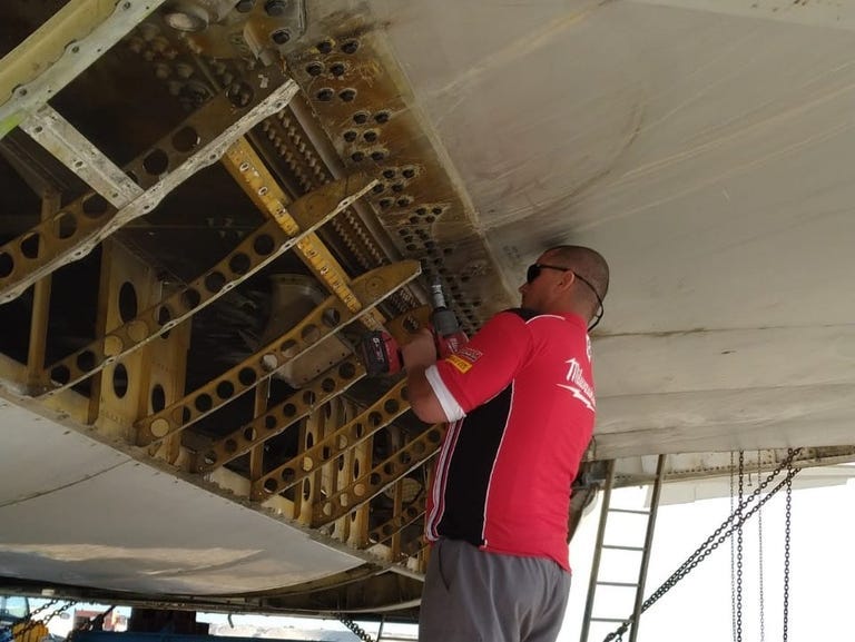 Falcon Aircraft Recycling specially modified the structure of the plane.